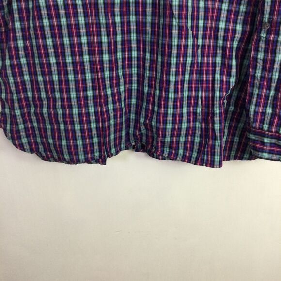 Talbots Womens Cotton Plaid Ruffle Collar Button Up Shirt Multi Plus Size 3X - Picture 8 of 12